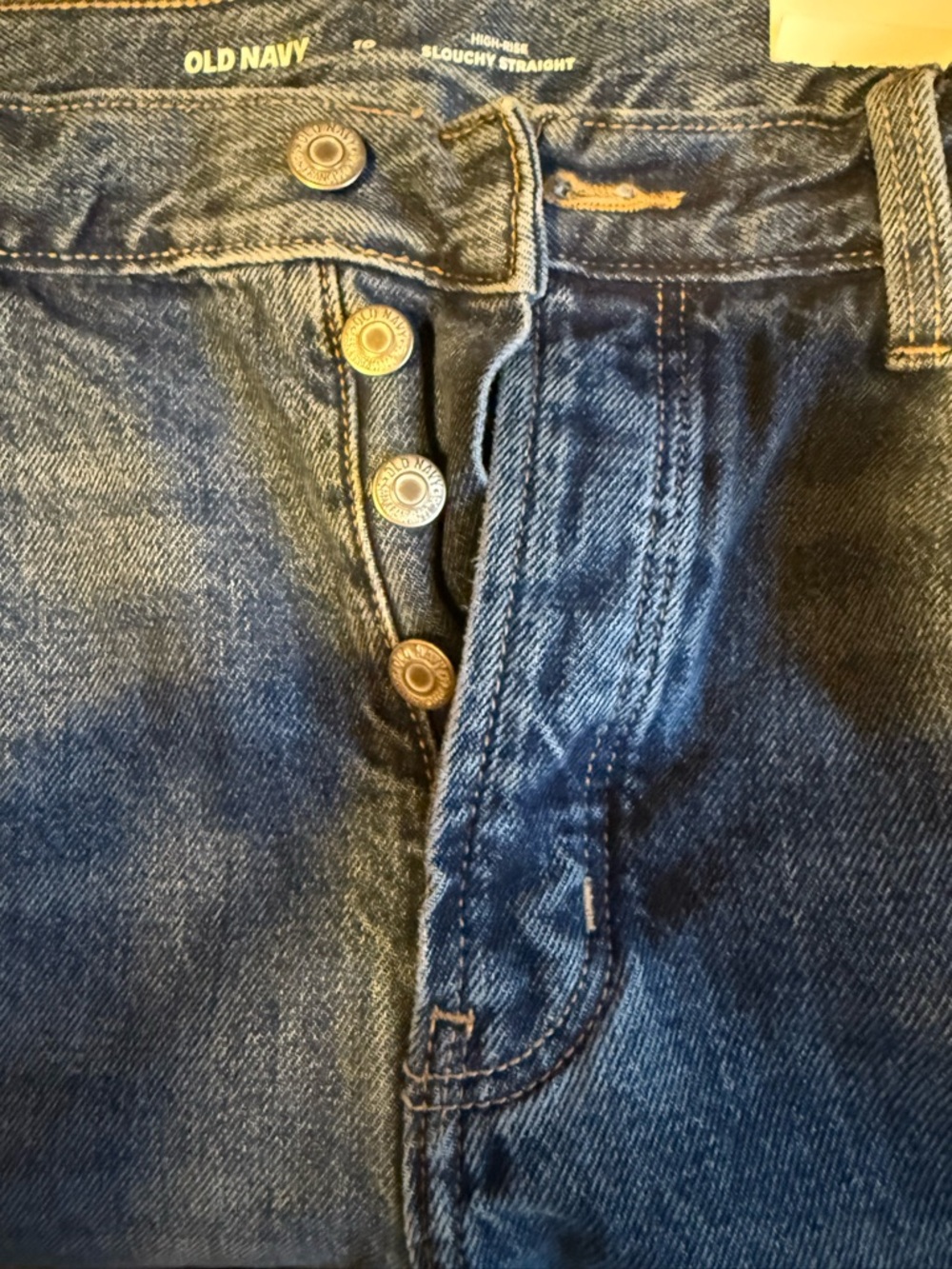 Old Navy Woman’s size 10 slouchy straight leg Relaxed Fit Blue Denim Jeans NWT - Picture 2 of 5